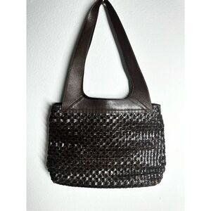 Shannon Diego Woven Leather Shoulder Bag Brown Made in Brazil See Description